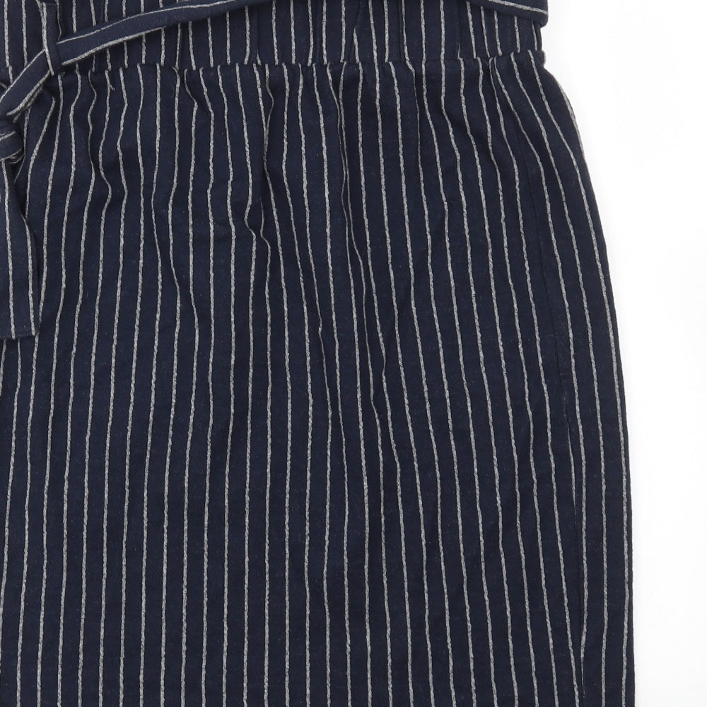 NEXT Womens Blue Striped  A-Line Skirt Size 18  - stretch waistband
