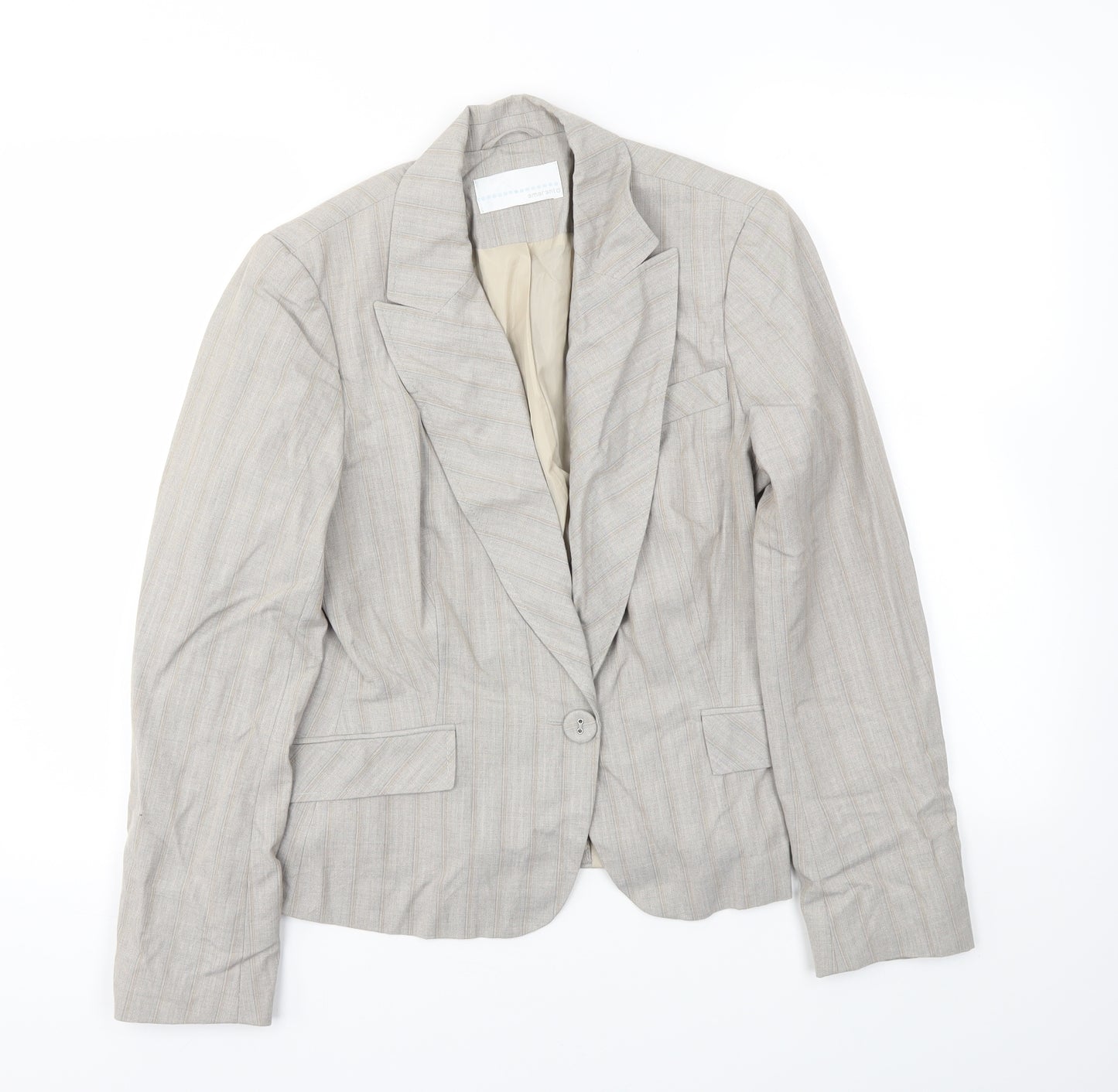 AMARANTO Womens Beige   Jacket Blazer Size 12