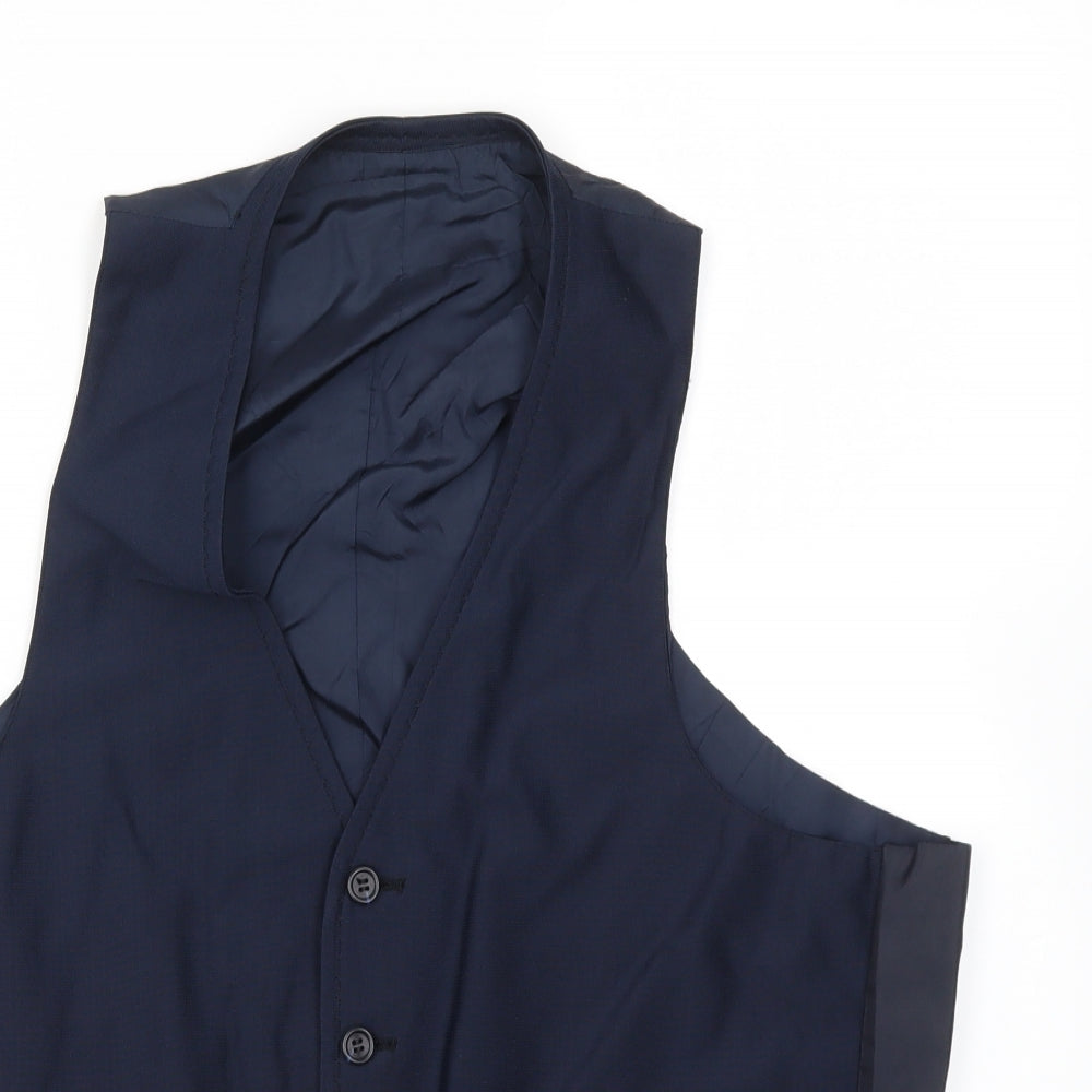 Preworn Mens Blue   Jacket Suit Waistcoat Size 46