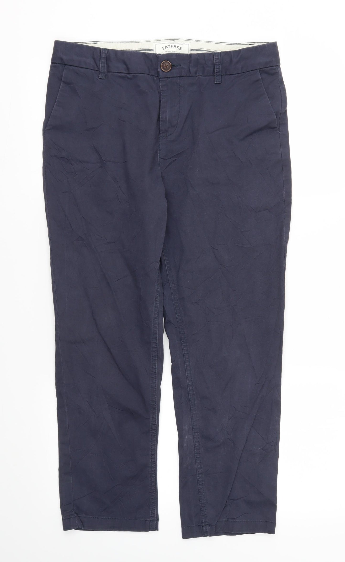FAT FACE  Womens Blue   Capri Trousers Size 12 L25 in