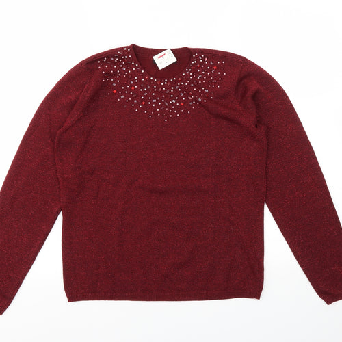 BM Womens Red   Pullover Jumper Size S
