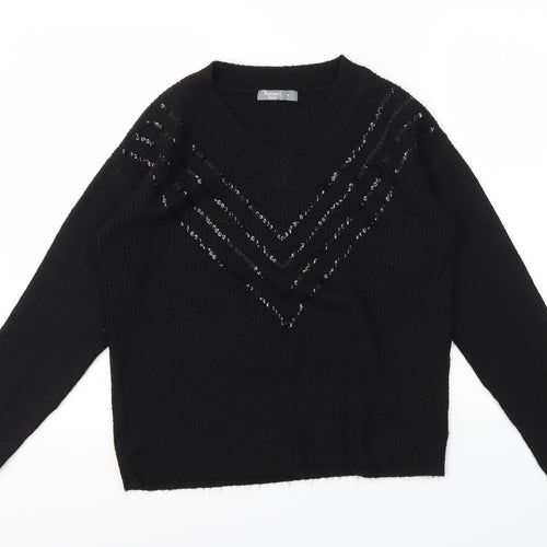 Nutmeg Womens Black   Pullover Jumper Size 8