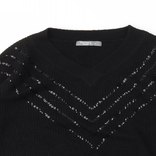 Nutmeg Womens Black   Pullover Jumper Size 8