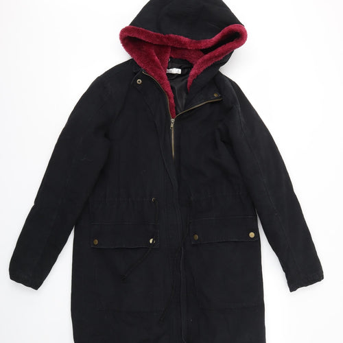 JustFab Womens Black   Jacket Coat Size S