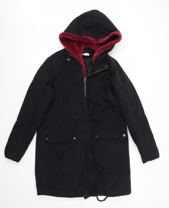 JustFab Womens Black   Jacket Coat Size S