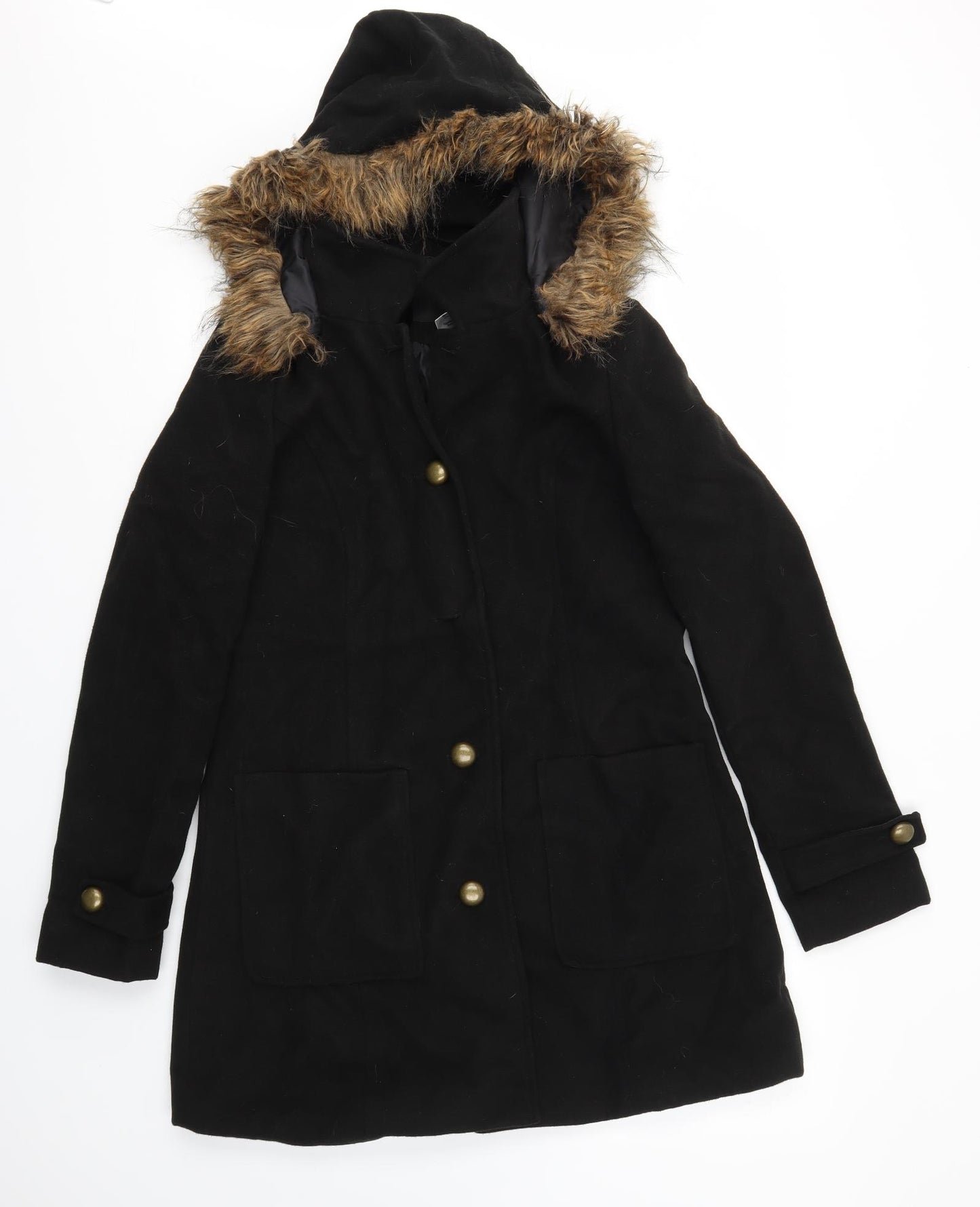 Essentials Womens Black   Jacket Coat Size 10