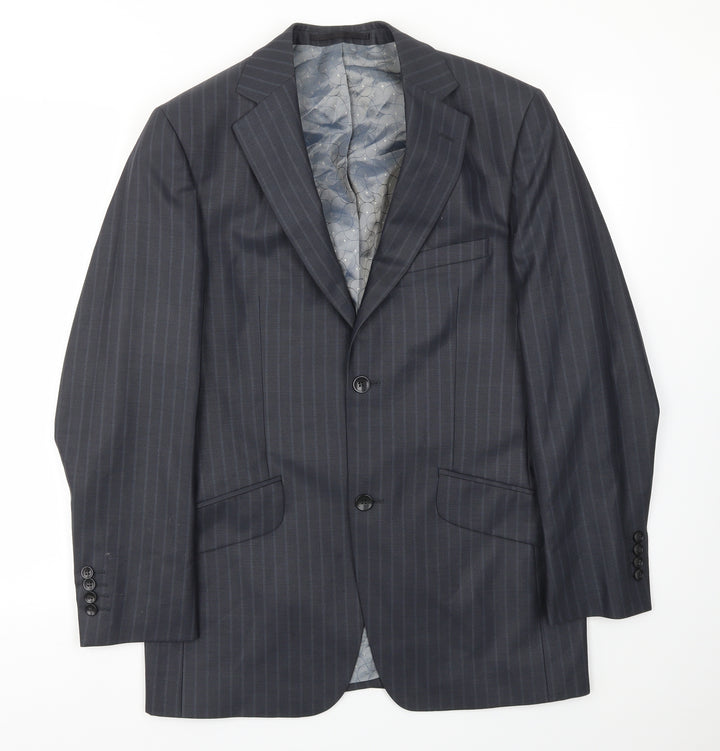 REMUS Mens Blue Striped Jacket Blazer Size 36
