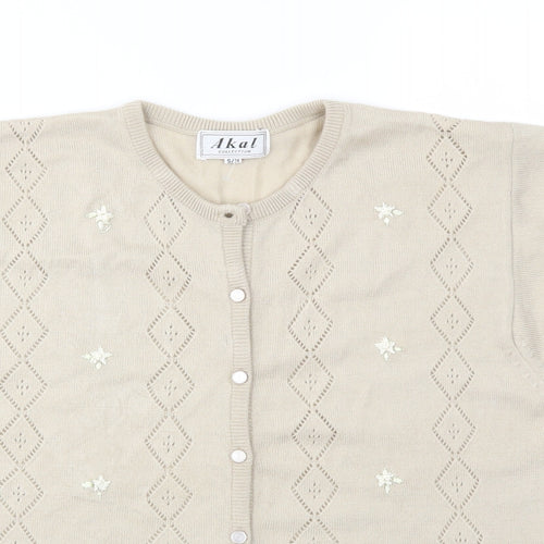 AKAL Womens Beige   Cardigan Jumper Size M