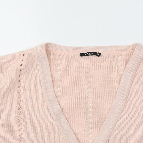 VILA Womens Pink   Cardigan Jumper Size M