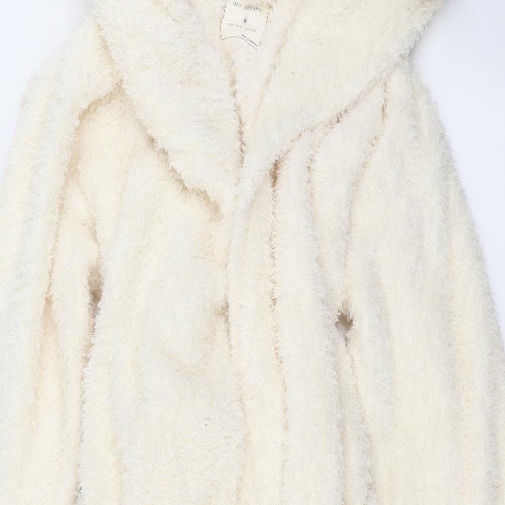Day dreams and duvet days Womens Ivory Solid  Top Robe Size S
