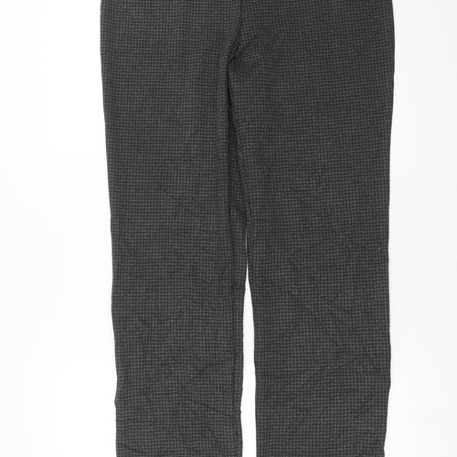 Marks and Spencer Womens Grey Houndstooth  Trousers  Size 12 L32 in