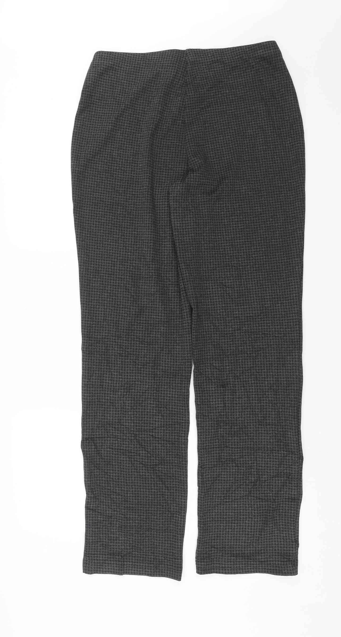 Marks and Spencer Womens Grey Houndstooth  Trousers  Size 12 L32 in