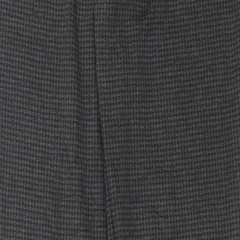 Marks and Spencer Womens Grey Houndstooth  Trousers  Size 12 L32 in