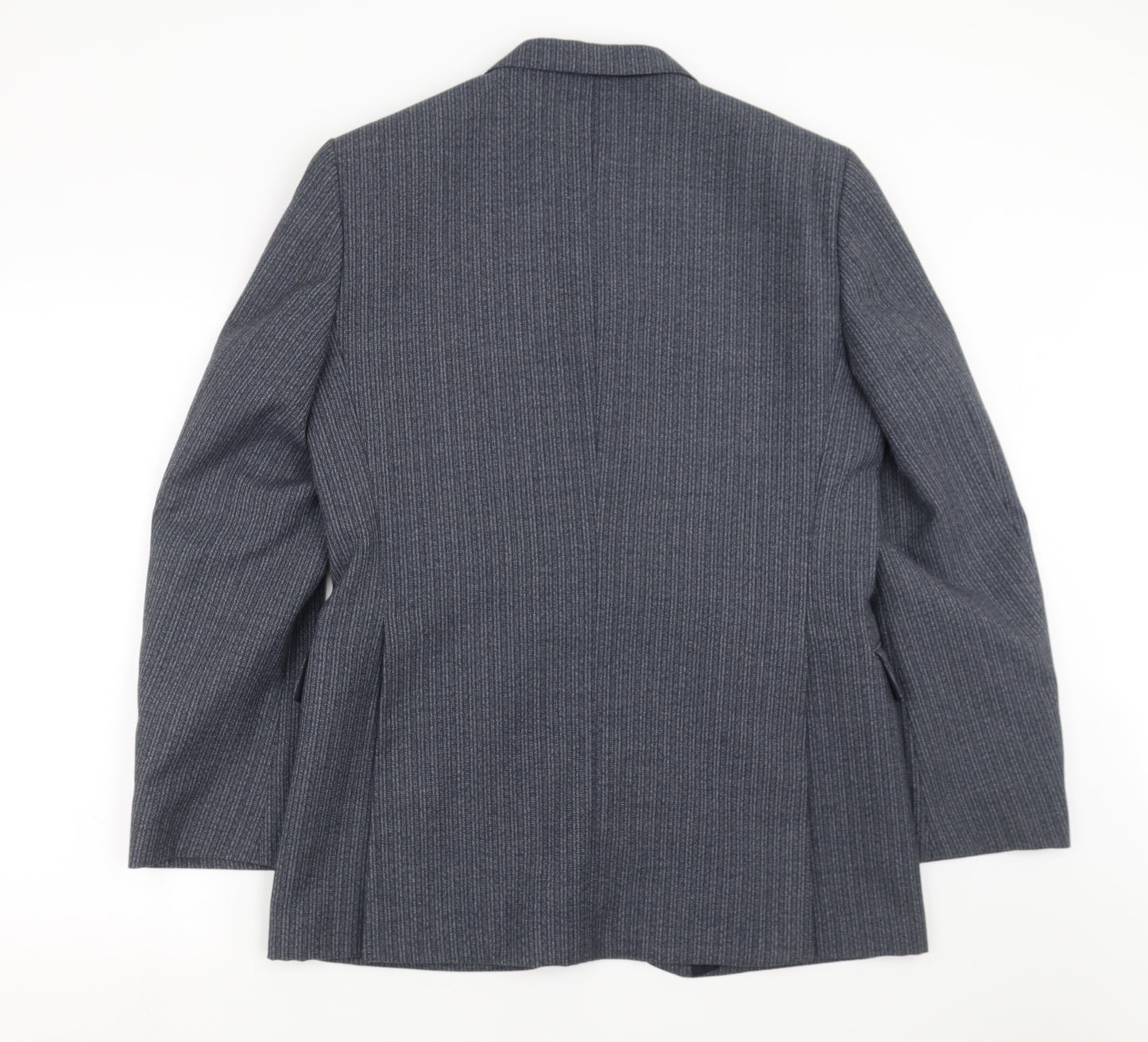 eural tergal Mens Blue Striped  Jacket Suit Jacket Size 42