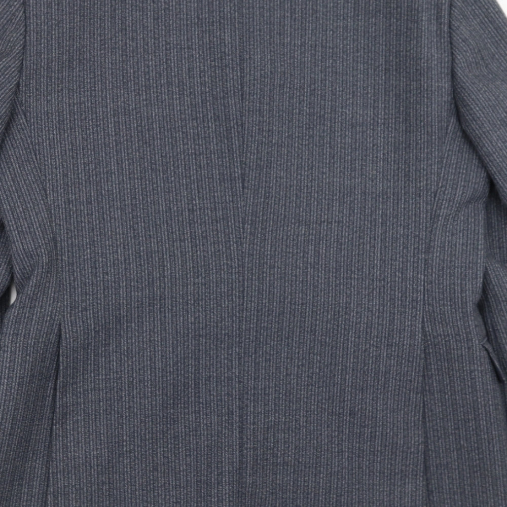 eural tergal Mens Blue Striped  Jacket Suit Jacket Size 42
