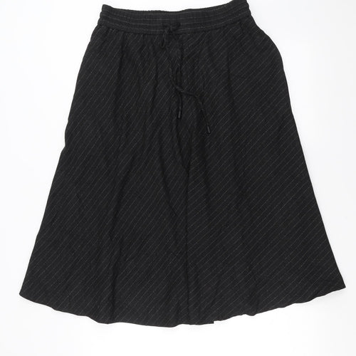 Marks and Spencer Womens Black Striped  A-Line Skirt Size 12