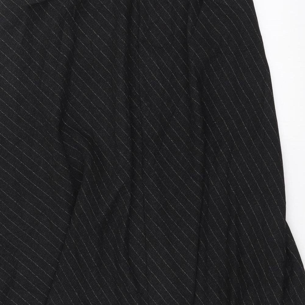 Marks and Spencer Womens Black Striped  A-Line Skirt Size 12