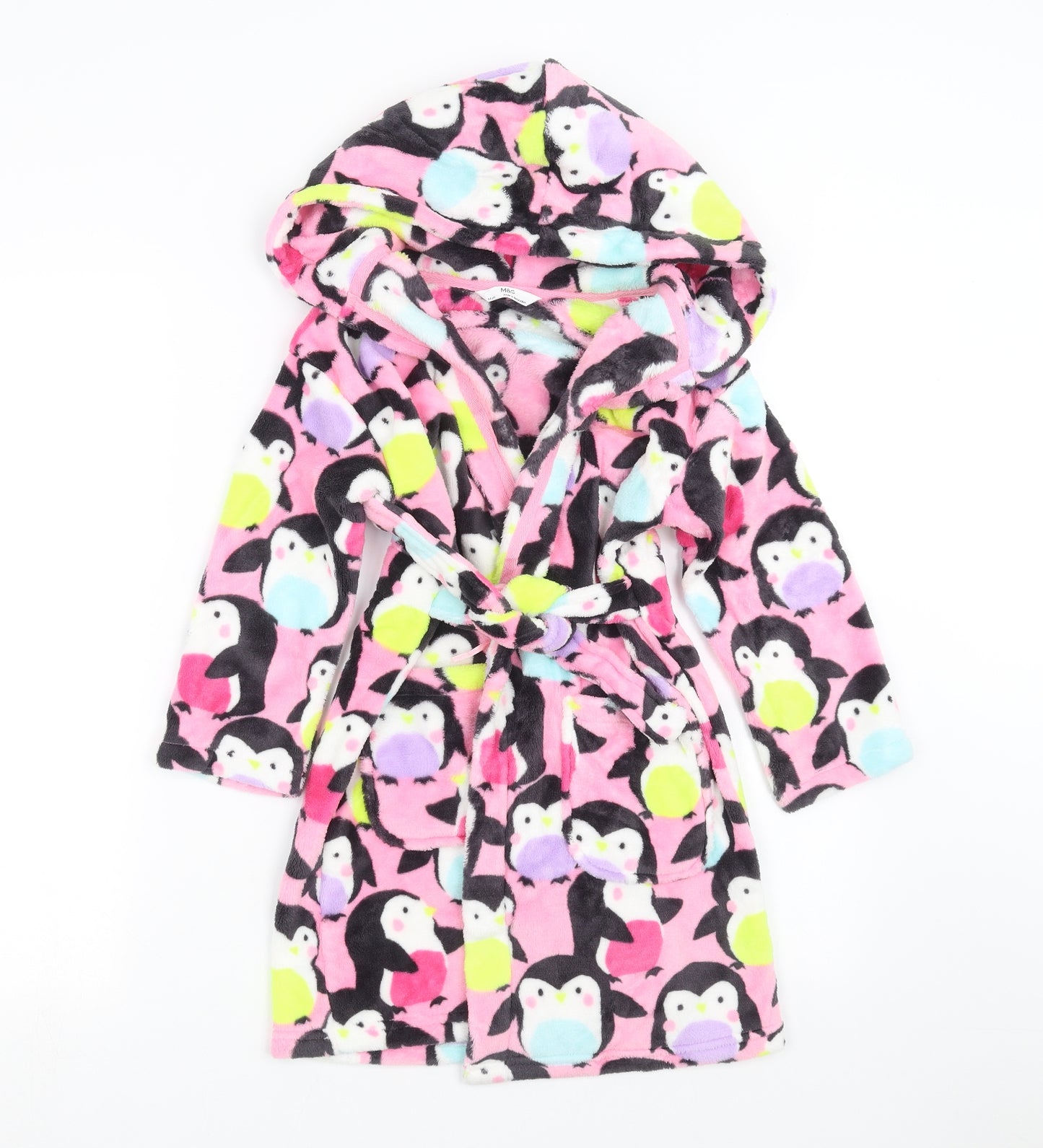 Marks and Spencer Girls Multicoloured Solid  Top Robe Size 5-6 Years  - penguin