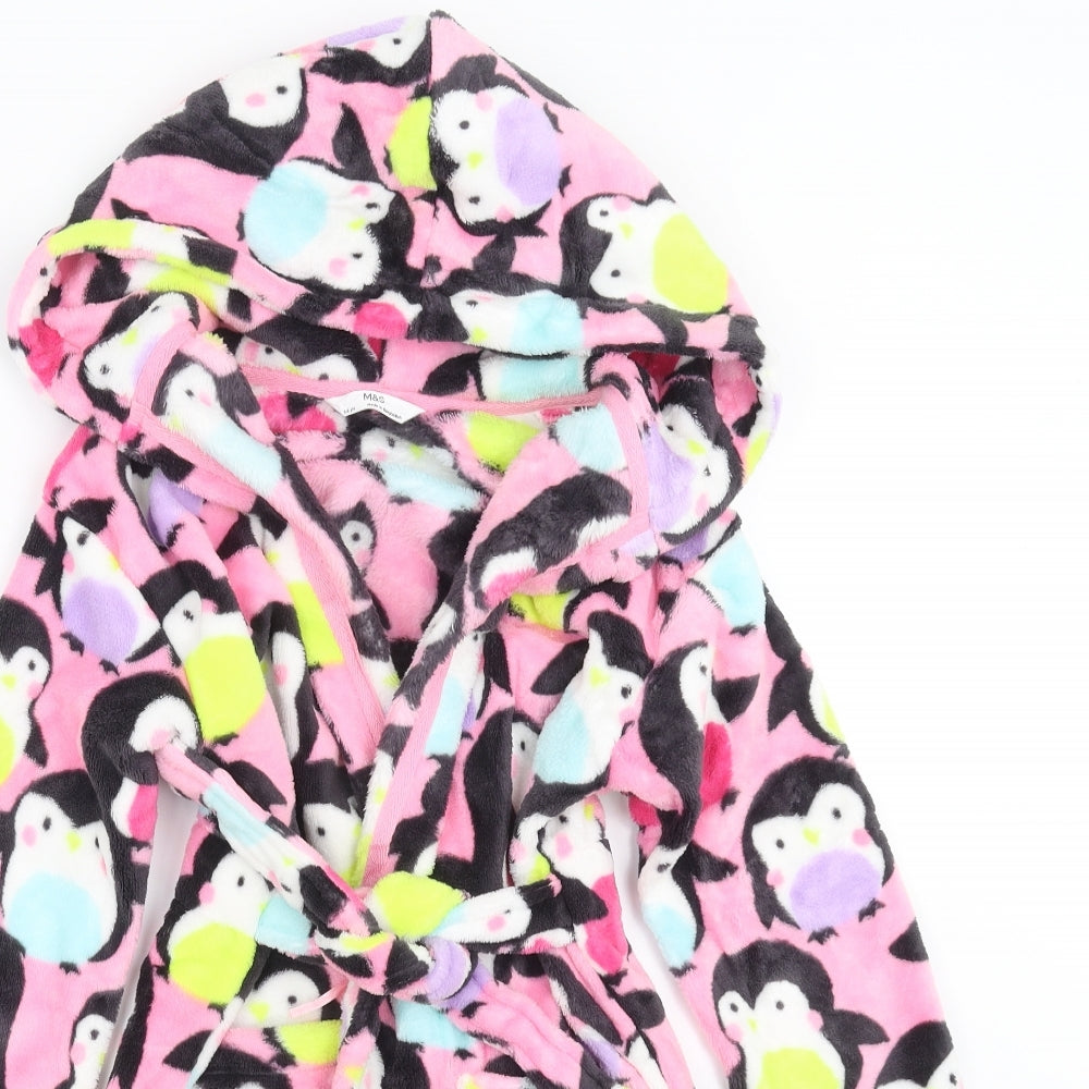 Marks and Spencer Girls Multicoloured Solid  Top Robe Size 5-6 Years  - penguin