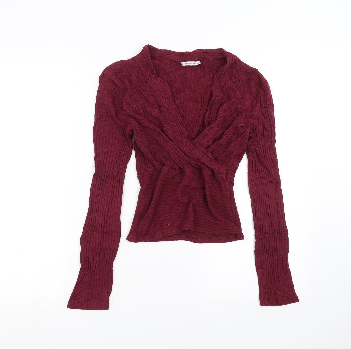 Bershka Womens Purple Striped  Pullover Jumper Size M