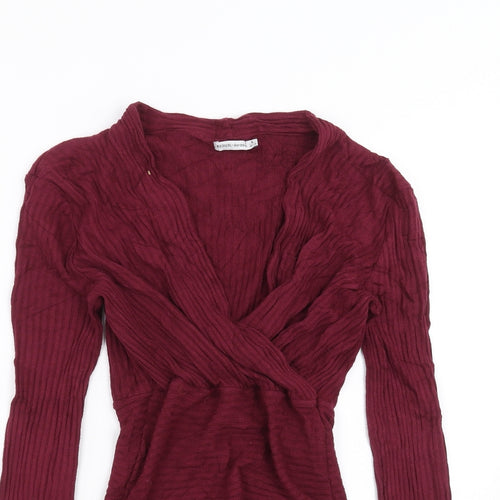 Bershka Womens Purple Striped  Pullover Jumper Size M