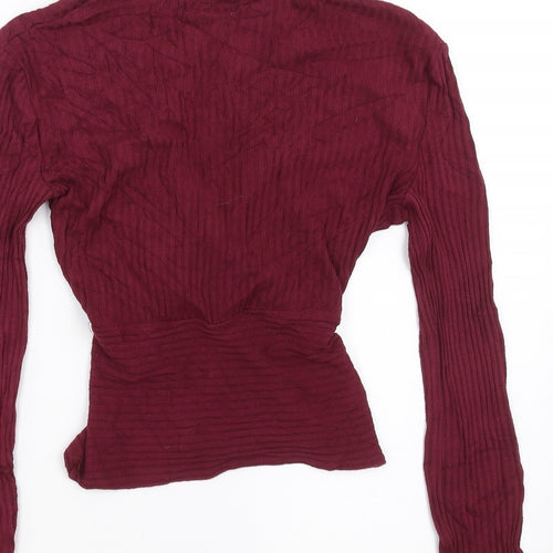 Bershka Womens Purple Striped  Pullover Jumper Size M