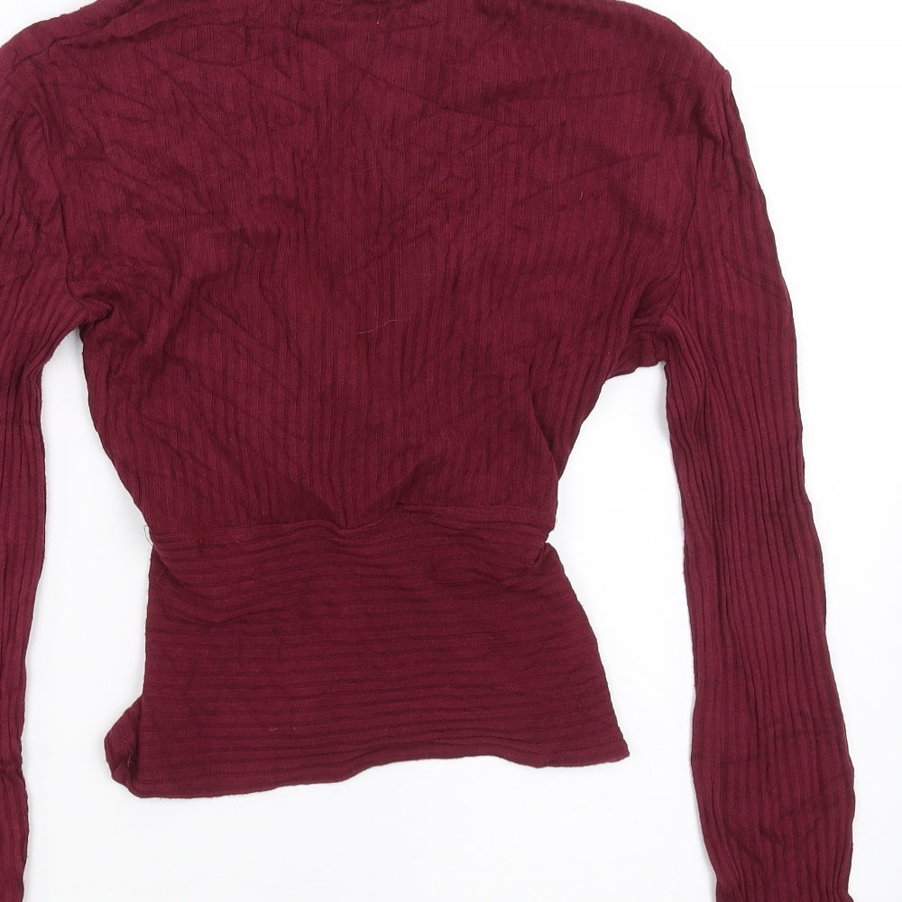 Bershka Womens Purple Striped  Pullover Jumper Size M