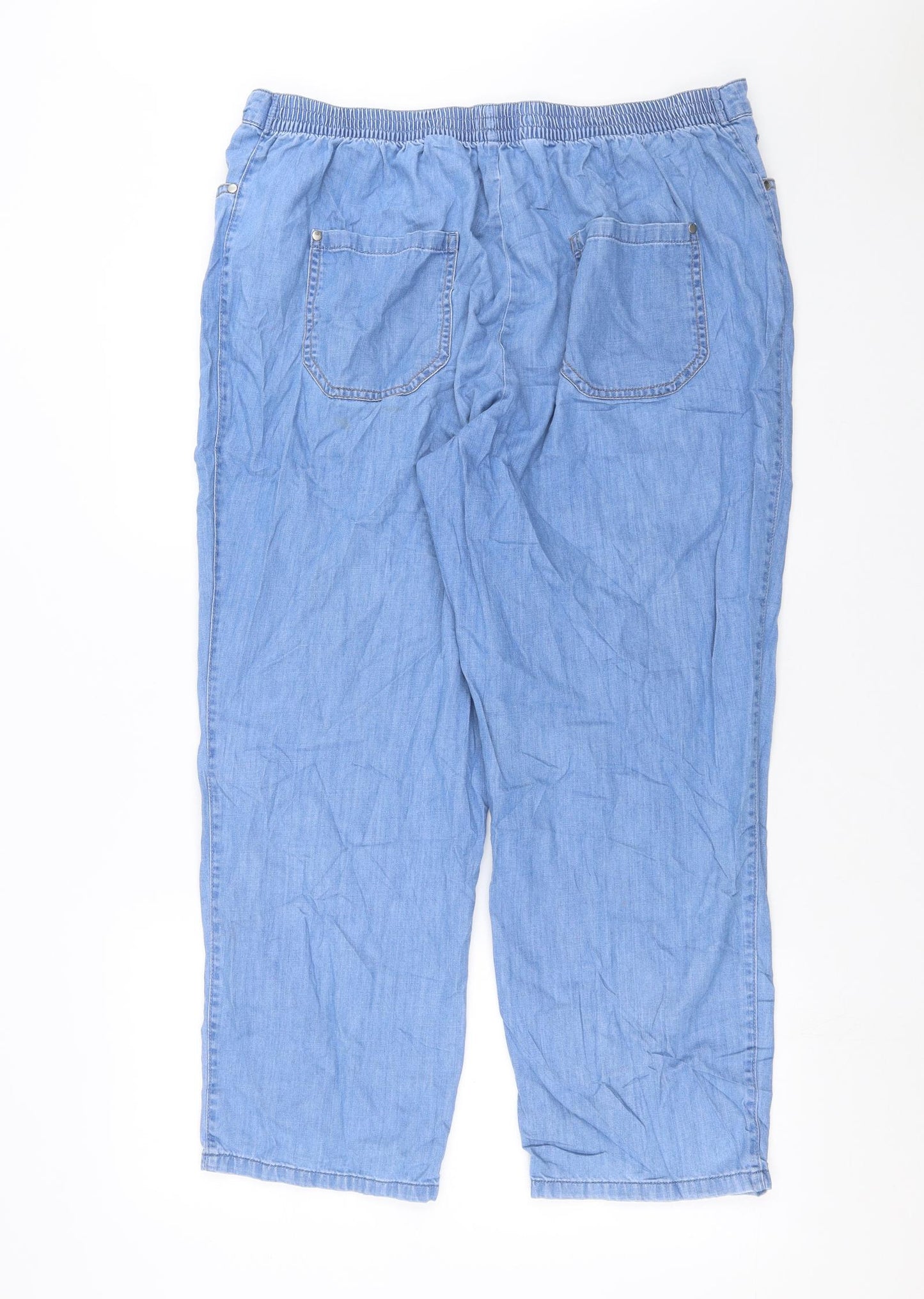 Marks and Spencer Womens Blue  Denim Straight Jeans Size 18 L27 in