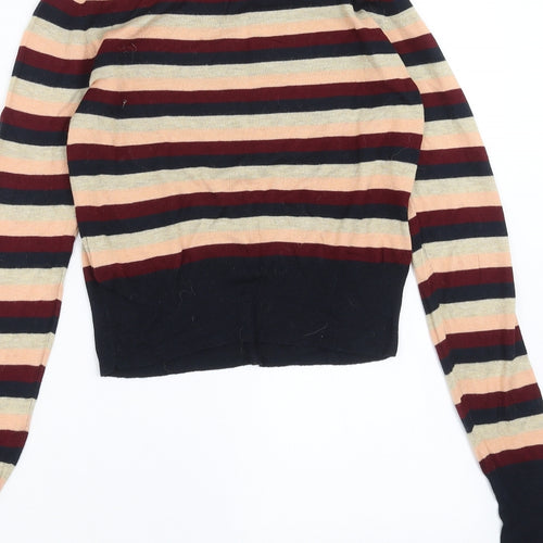 Zara Womens Multicoloured Striped Knit Pullover Jumper Size S