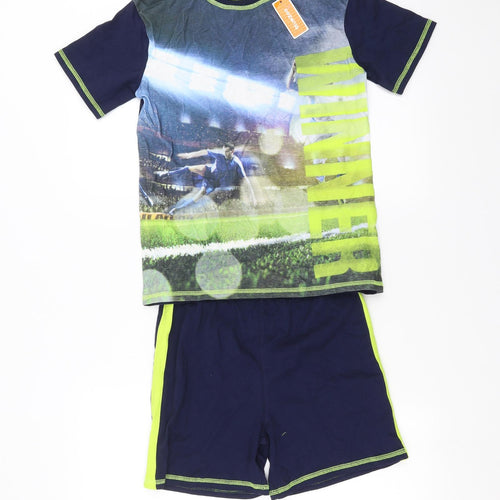 Blue Zoo Boys Blue    Pyjama Set Size 9-10 Years  - football