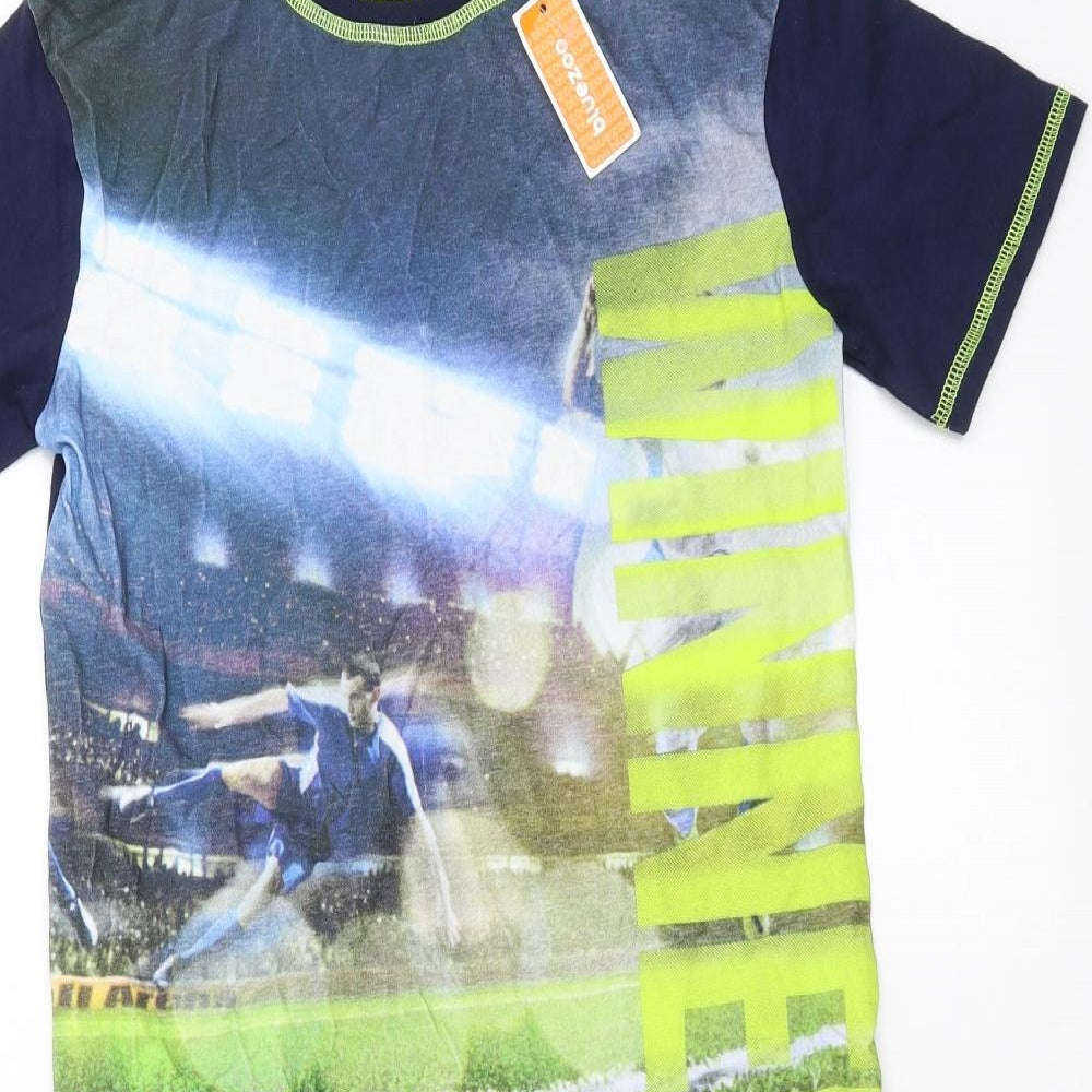Blue Zoo Boys Blue    Pyjama Set Size 9-10 Years  - football