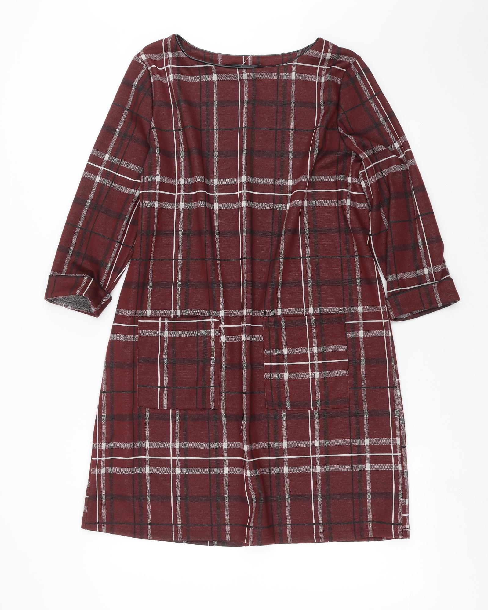 Primark Womens Red Check Shift Size 16 β Preworn