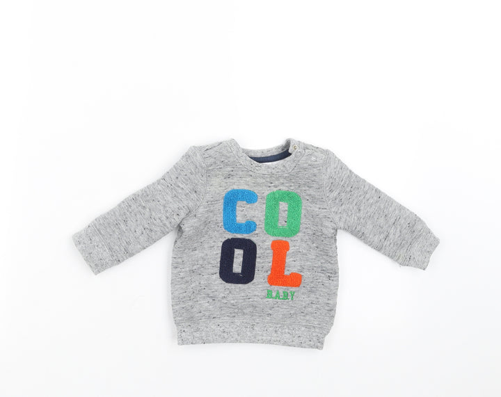 F&F Boys Grey   Pullover Jumper Size 0-3 Months  - cool