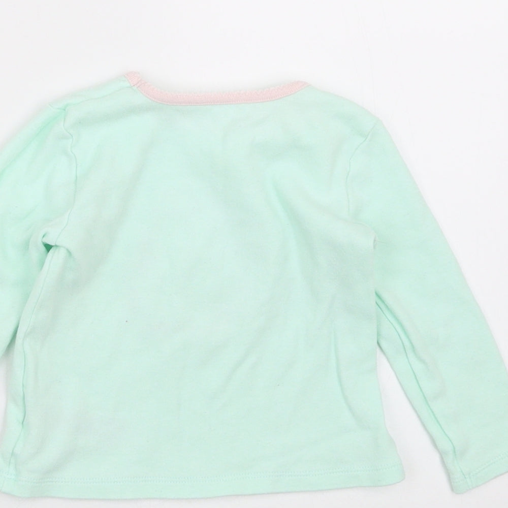 Primark Girls Green   Basic T-Shirt Size 18-24 Months  - polar bear