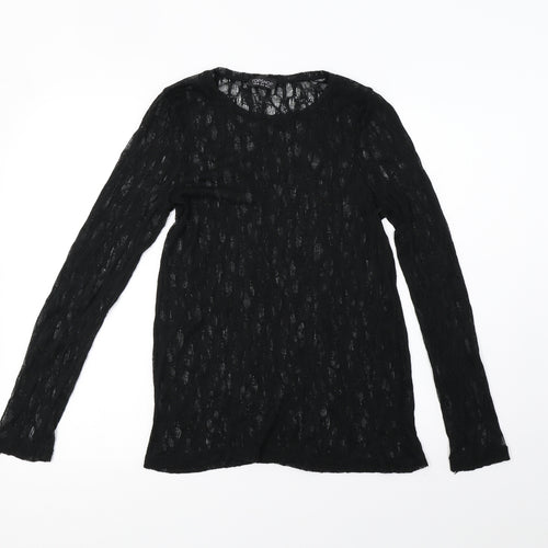 Topshop Womens Beige  Mesh Pullover Sweatshirt Size 14
