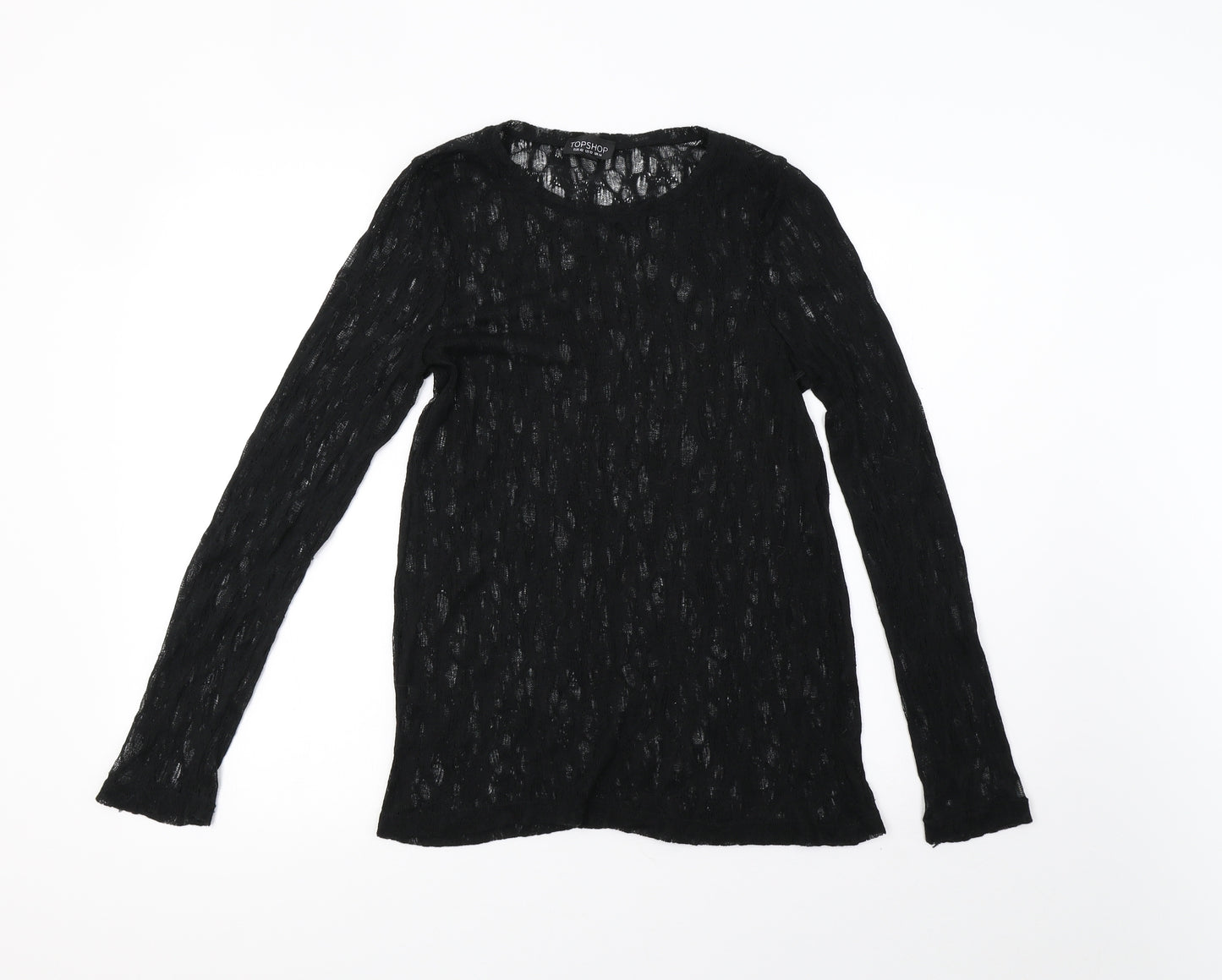 Topshop Womens Beige  Mesh Pullover Sweatshirt Size 14