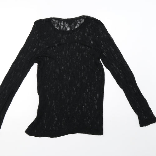Topshop Womens Beige  Mesh Pullover Sweatshirt Size 14