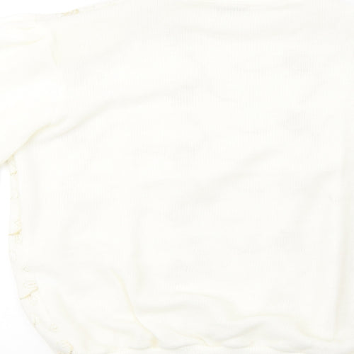 afibel Womens White  Knit Pullover Sweatshirt Size 14  - padded shoulders