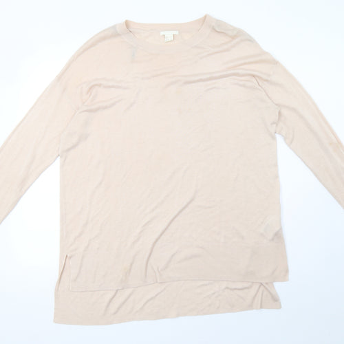 H&M Womens Pink  Knit Pullover Sweatshirt Size L