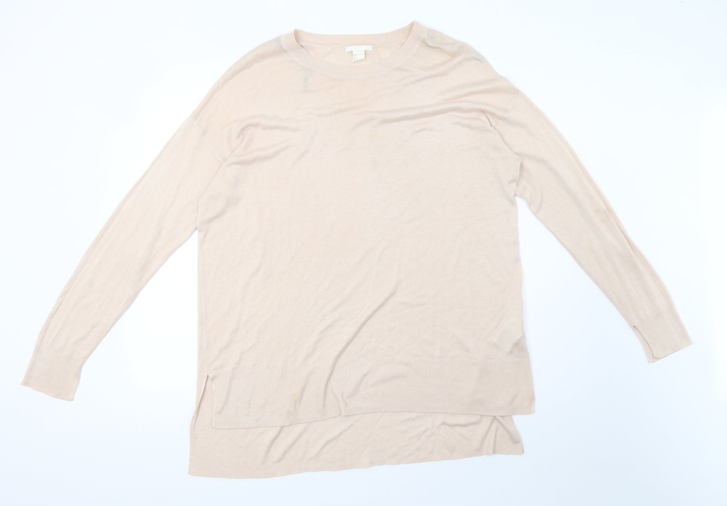 H&M Womens Pink  Knit Pullover Sweatshirt Size L