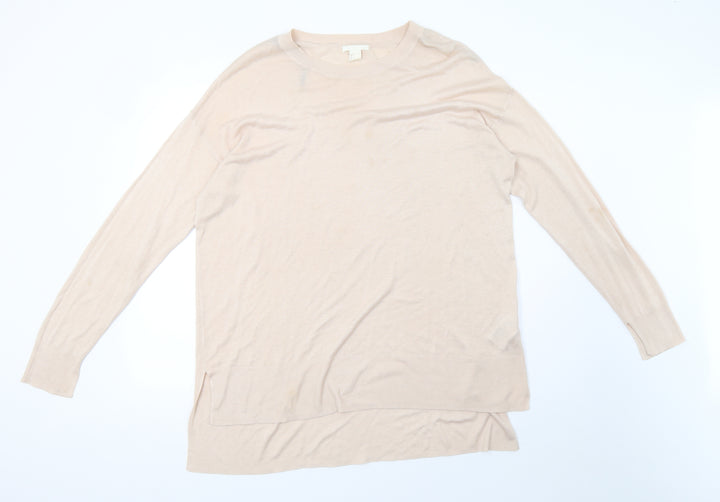 H&M Womens Pink  Knit Pullover Sweatshirt Size L