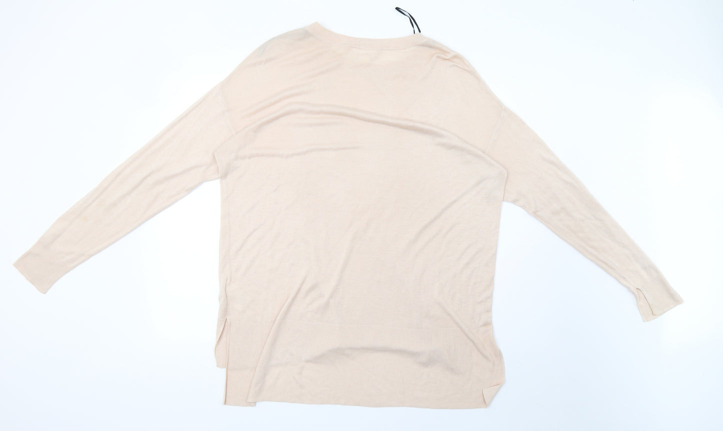 H&M Womens Pink  Knit Pullover Sweatshirt Size L