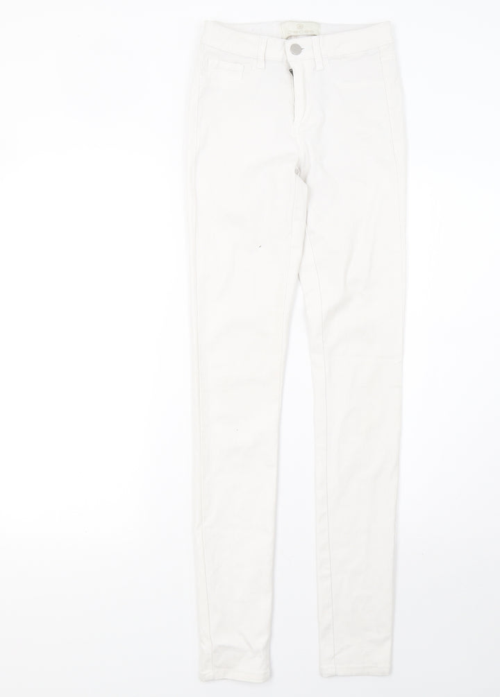 Pieces Womens White Denim Skinny Jeans Size 6 L32 in