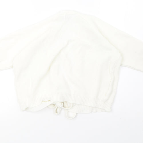 tappers and pointers Womens White  Knit Cardigan Jumper Size 12  - cropped