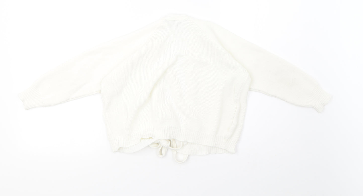 tappers and pointers Womens White  Knit Cardigan Jumper Size 12  - cropped