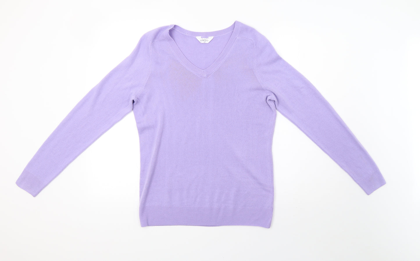 Classic Womens Purple  Knit Pullover Sweatshirt Size M