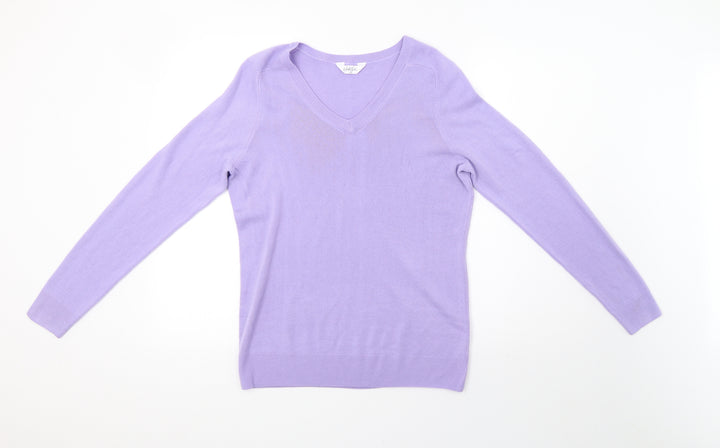 Classic Womens Purple  Knit Pullover Sweatshirt Size M