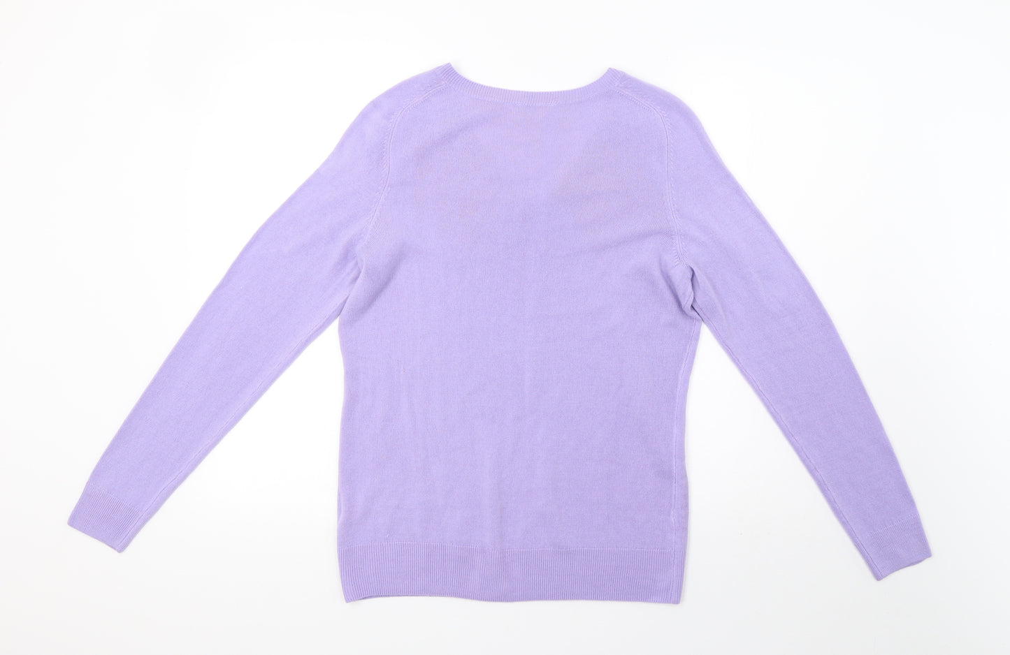Classic Womens Purple  Knit Pullover Sweatshirt Size M