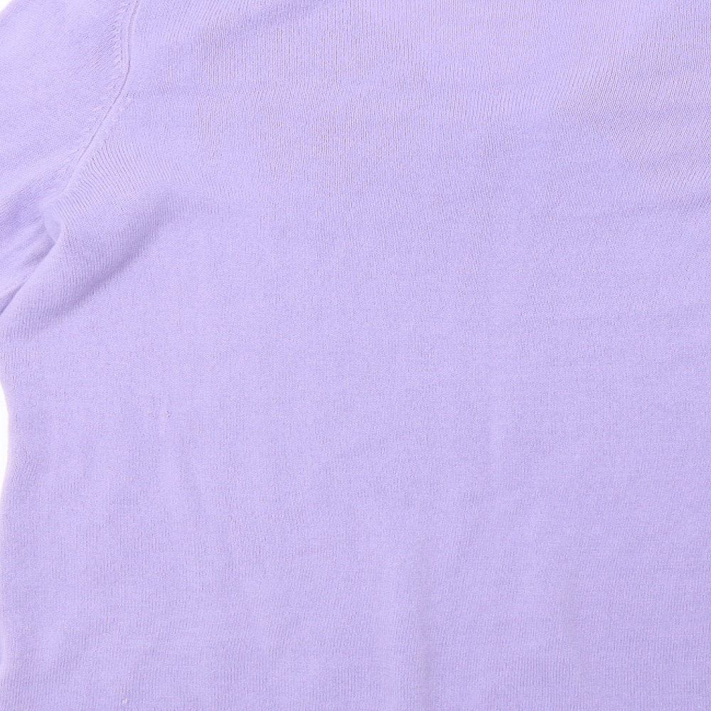 Classic Womens Purple  Knit Pullover Sweatshirt Size M