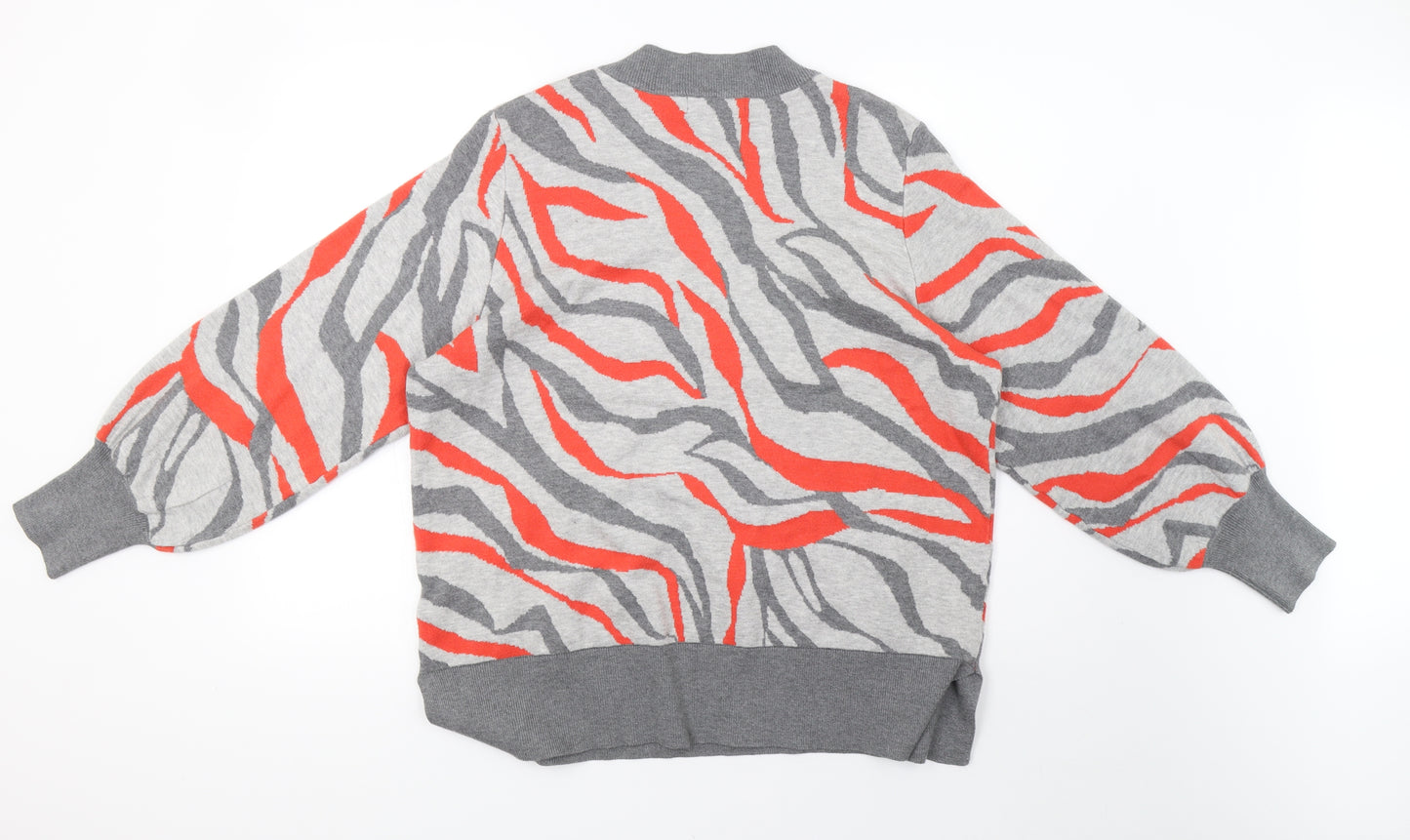Marks and Spencer Womens Grey Animal Print Knit Pullover Sweatshirt Size XL